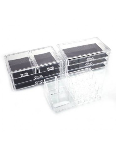 SF-1122-1 Cosmetics Storage Rack with 2 Small 5 Large Drawers Transparent