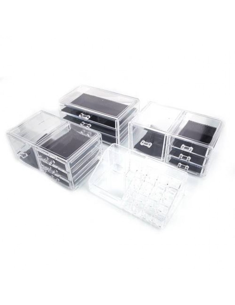 SF-1122-10 4Pcs / Set Plastic Cosmetics Storage Rack Transparent