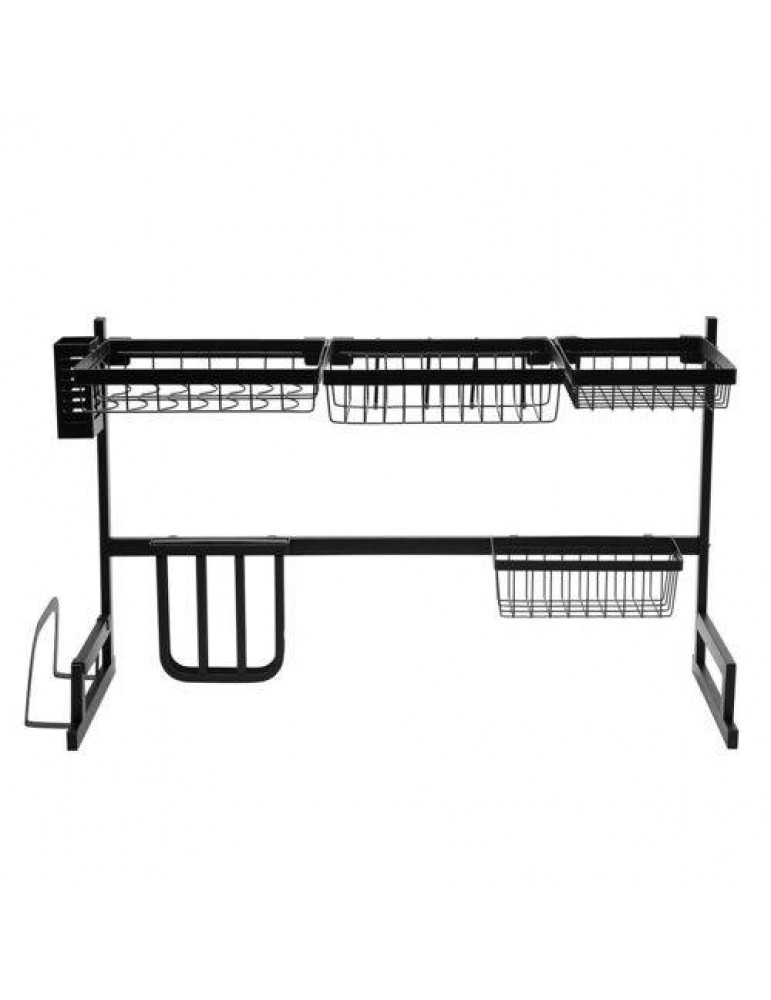 Stainless Steel Over Sink Dish Drying Rack Drainer Kitchen Cutlery Shelf 2-Tier
