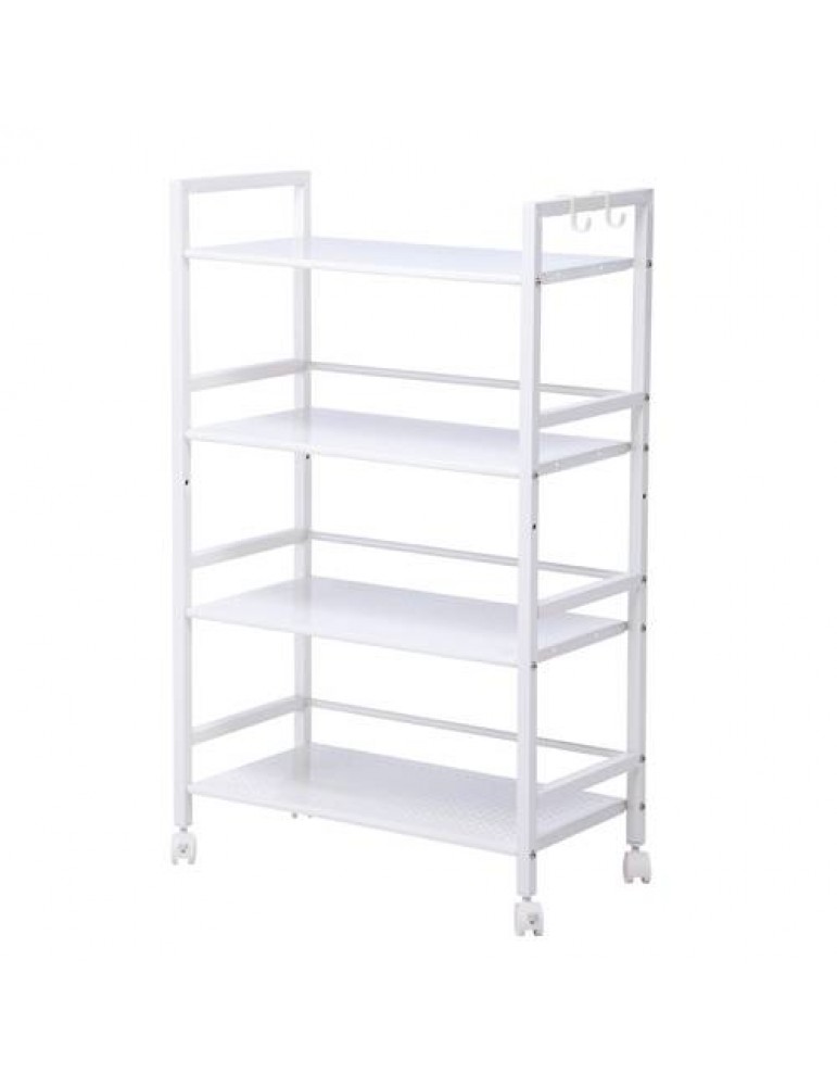 Widen 4 Tiers Multi-functional Storage Cart Rack Organiser Shelf Ivory White