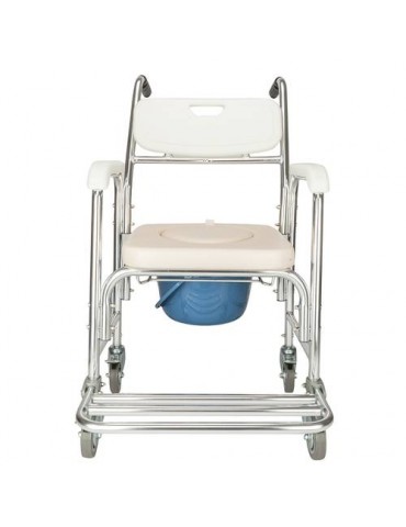 4 in 1 Multifunctional Aluminum Elder People Disabled People Pregnant Women Commode Chair Bath Chair White