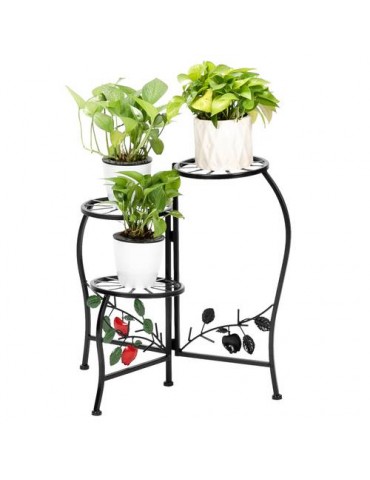 Flower Pot Metal Plant Stand Rack Paint Painted Blade Shape 3 Block Plant Stand