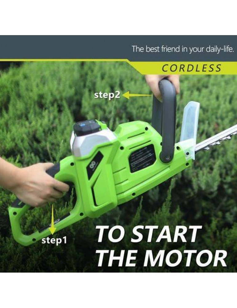 Best Partner 20'' 40V Max High Performance Cordless Hedge Trimmer With Battery